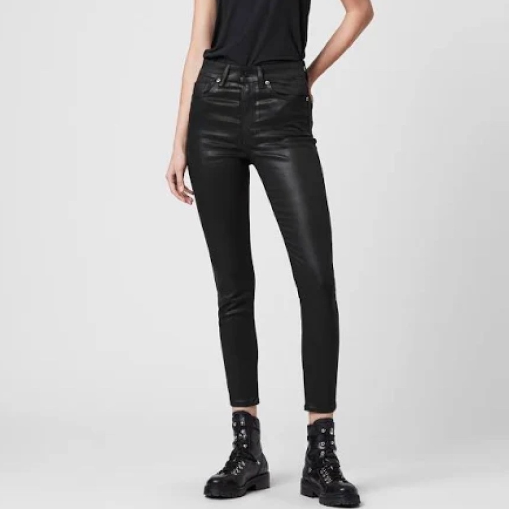 Allsaints Dax Coated Skinny Jeans